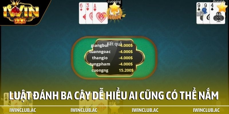 Luật đánh ba cây dễ hiểu ai cũng có thể nắm được