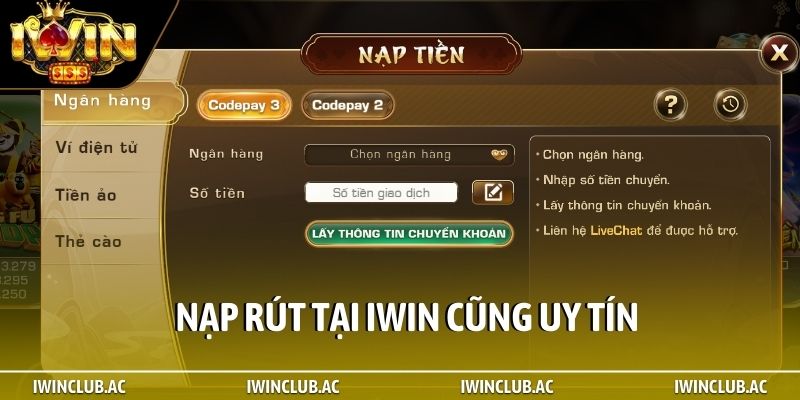 Nạp rút tại iWin cũng uy tín