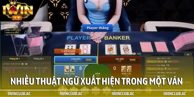 Nhiều thuật ngữ xuất hiện trong một ván cược baccarat