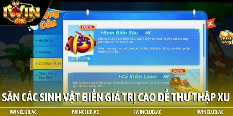 Săn các sinh vật biển giá trị cao để thu thập xu thưởng